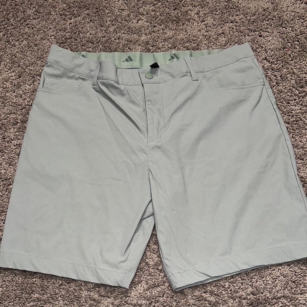 Adidas Gray Flat Front Shorts with Classic Design